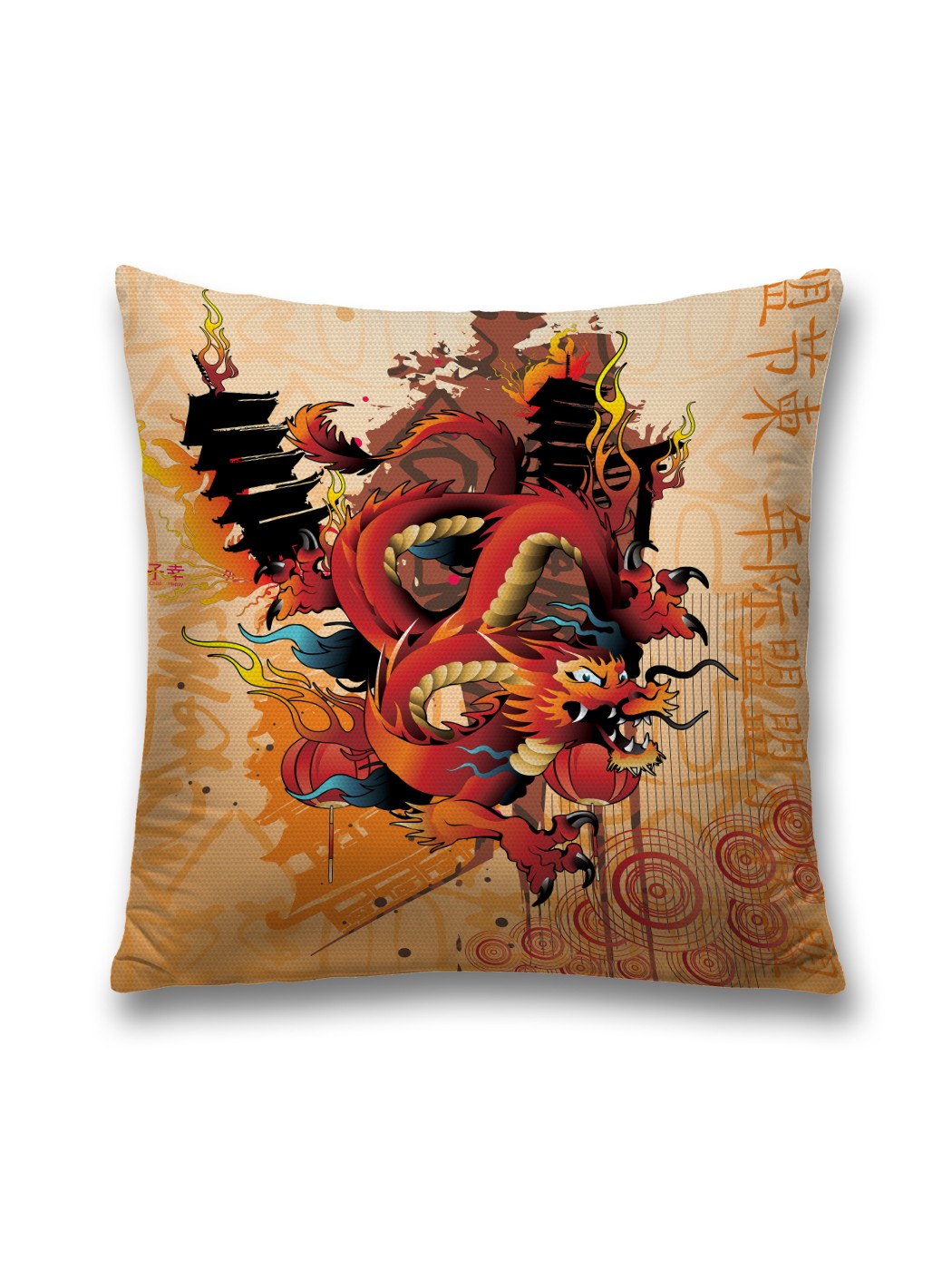 

Наволочка JoyArty декоративная "Драконы в Японии" на молнии, 45x45 см, Голубой