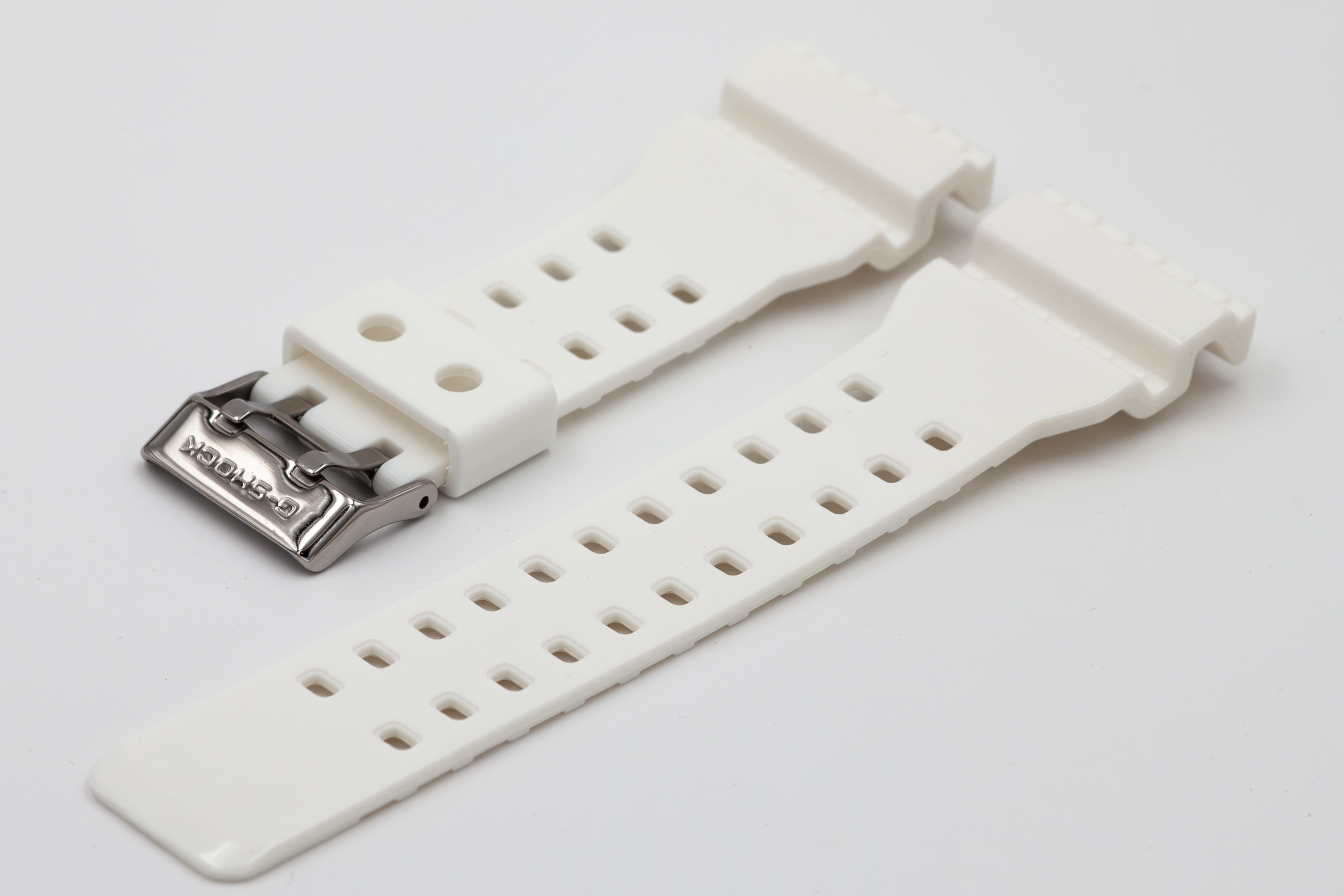 

Ремешок из двух частей мужской Watch Band GA-100 белый глянцевый/серебро, GA-100