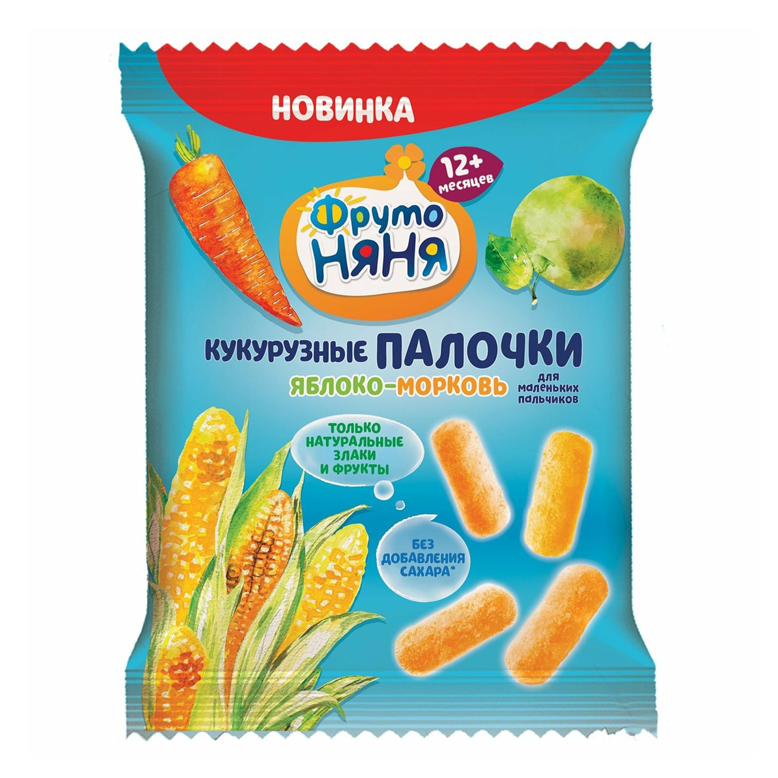 

ФрутоНяня Палочки кукурузные яблоко-морковь с 1 года, 20 г