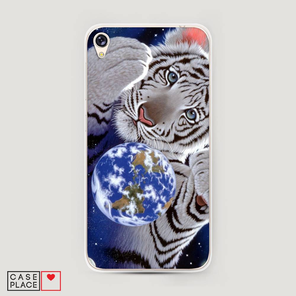 

Чехол на Asus Zenfone Live ZB501KL "Тигренок и Земля", Синий;белый;черный, 42450-1