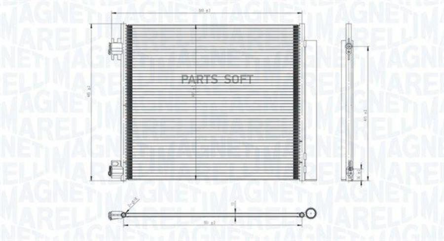 MAGNETI MARELLI Радиатор кондиционера NISSAN Qashqai13->/X-Trail 14->