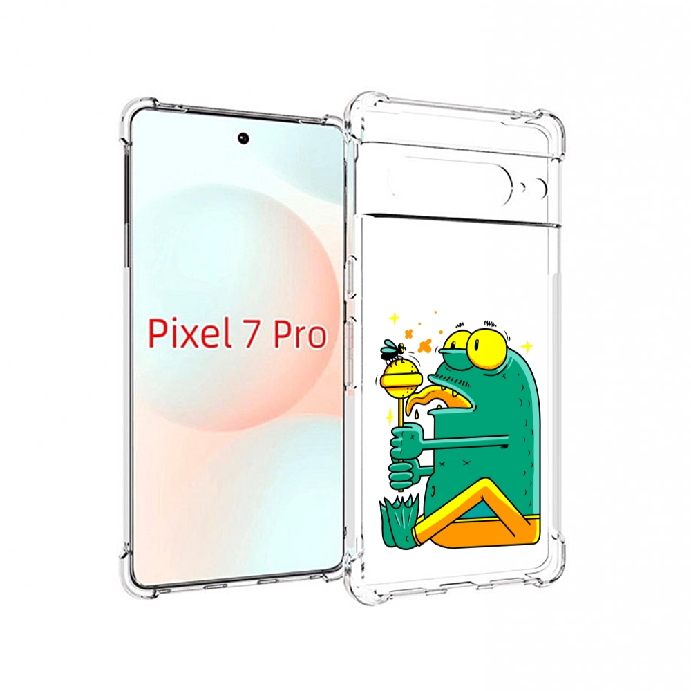 

Чехол Mypads Зеленая Лягушка С Чупа Чупсом Для Google Pixel 7 Pro, Прозрачный, Tocco