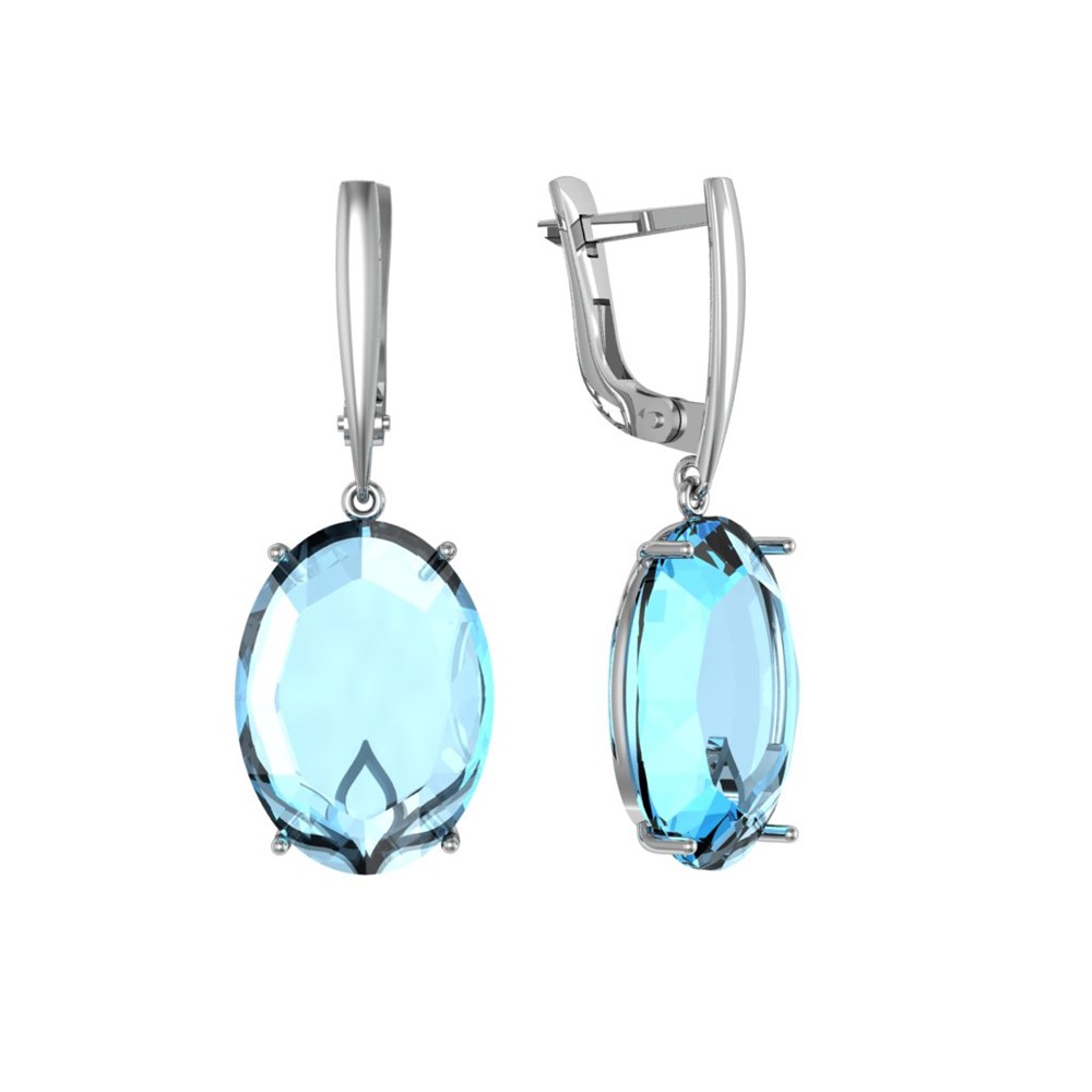 Серьги из серебра с алпанитом ПРИВОЛЖСКИЙ ЮВЕЛИР 381324-FA15