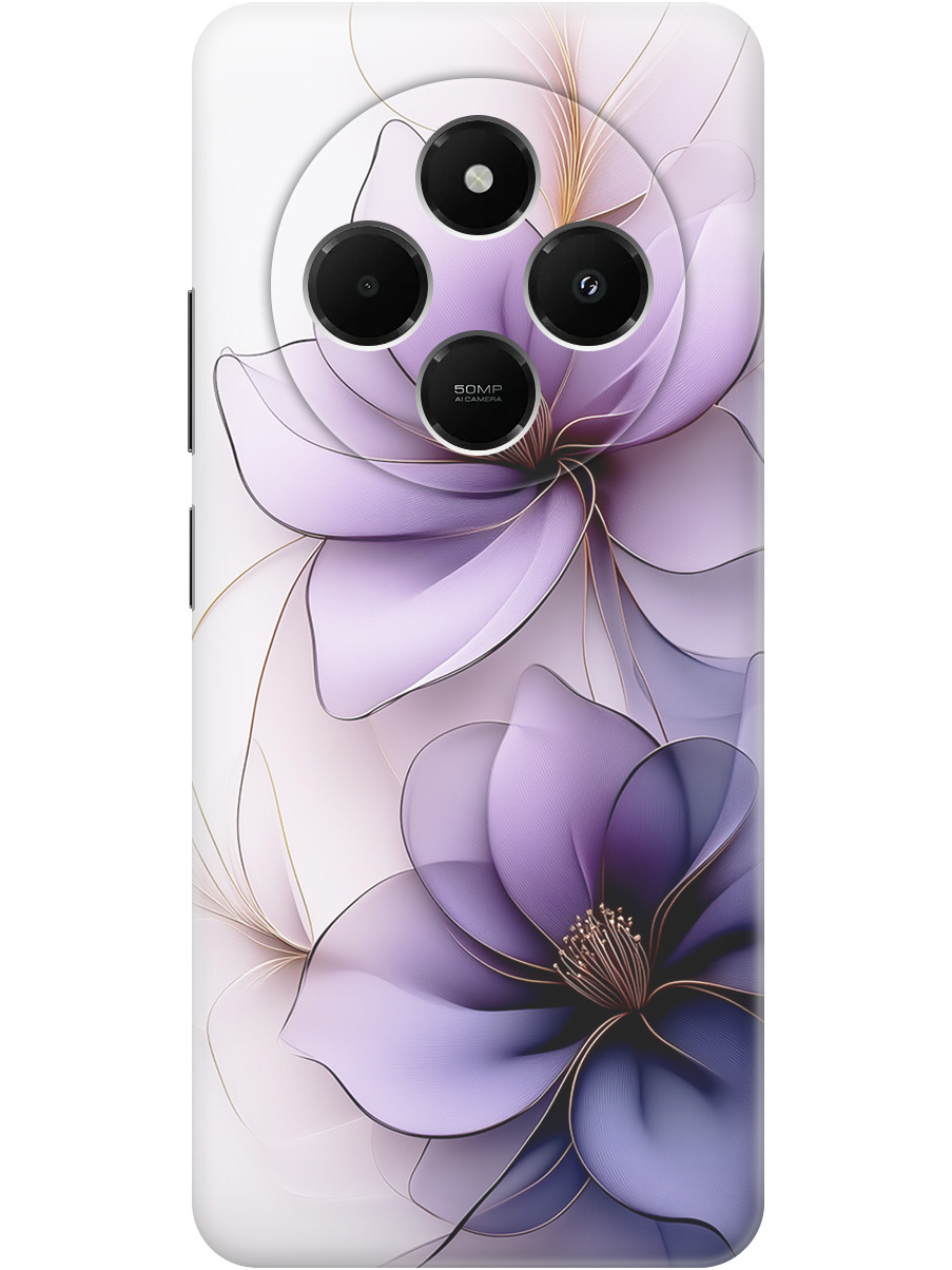 

Силиконовый чехол на Xiaomi Redmi 14C / Poco C75 с принтом "Сиреневые цветы", Прозрачный;белый;серый;фиолетовый, 786715721