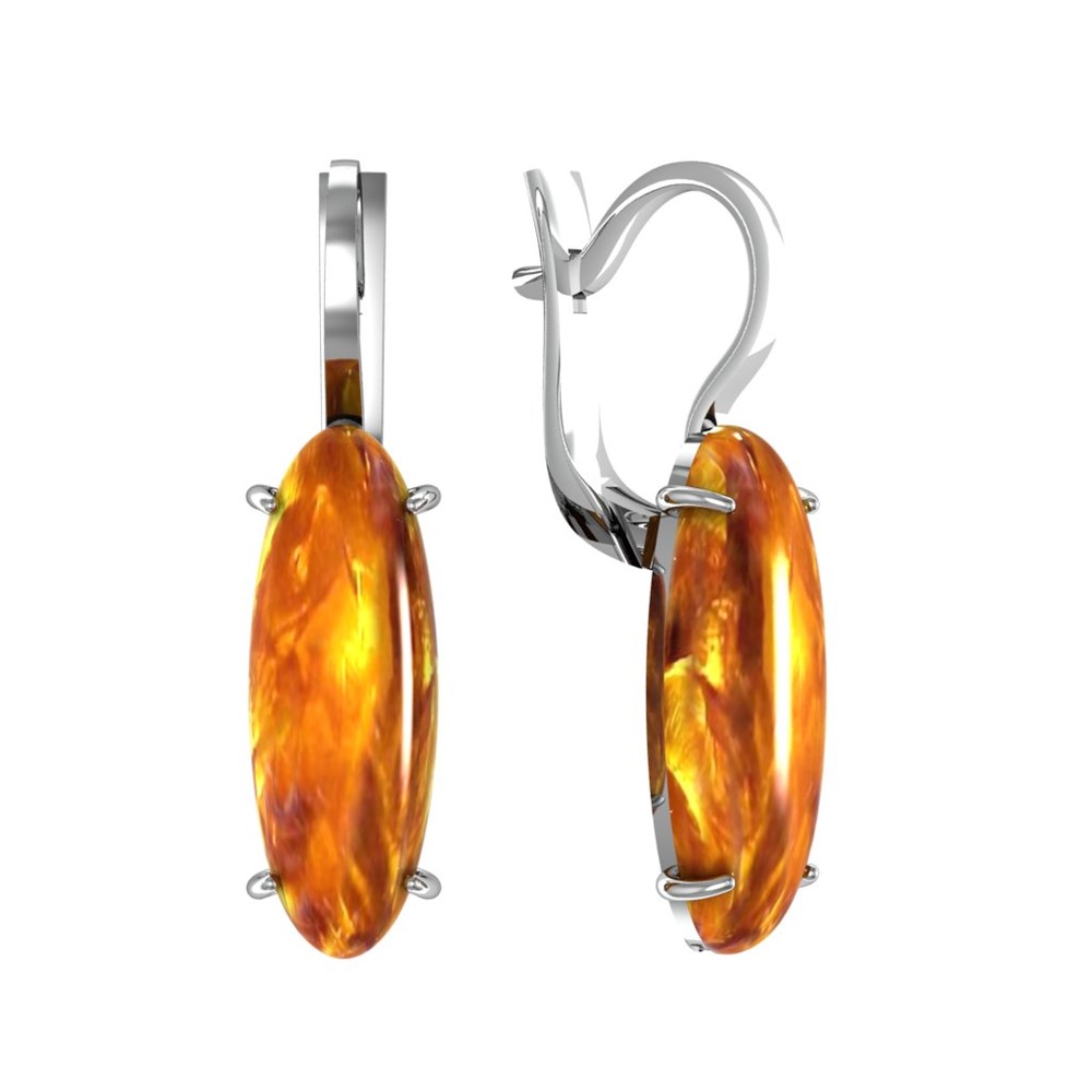 

Серьги из серебра ПРИВОЛЖСКИЙ ЮВЕЛИР 391506-YN, янтарь, 391506-YN