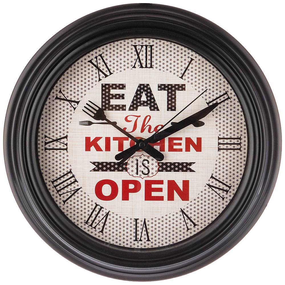 

Часы настенные кварцевые Lefard Chef kitchen 31 см, циферблат 22.5 см, цвет черный