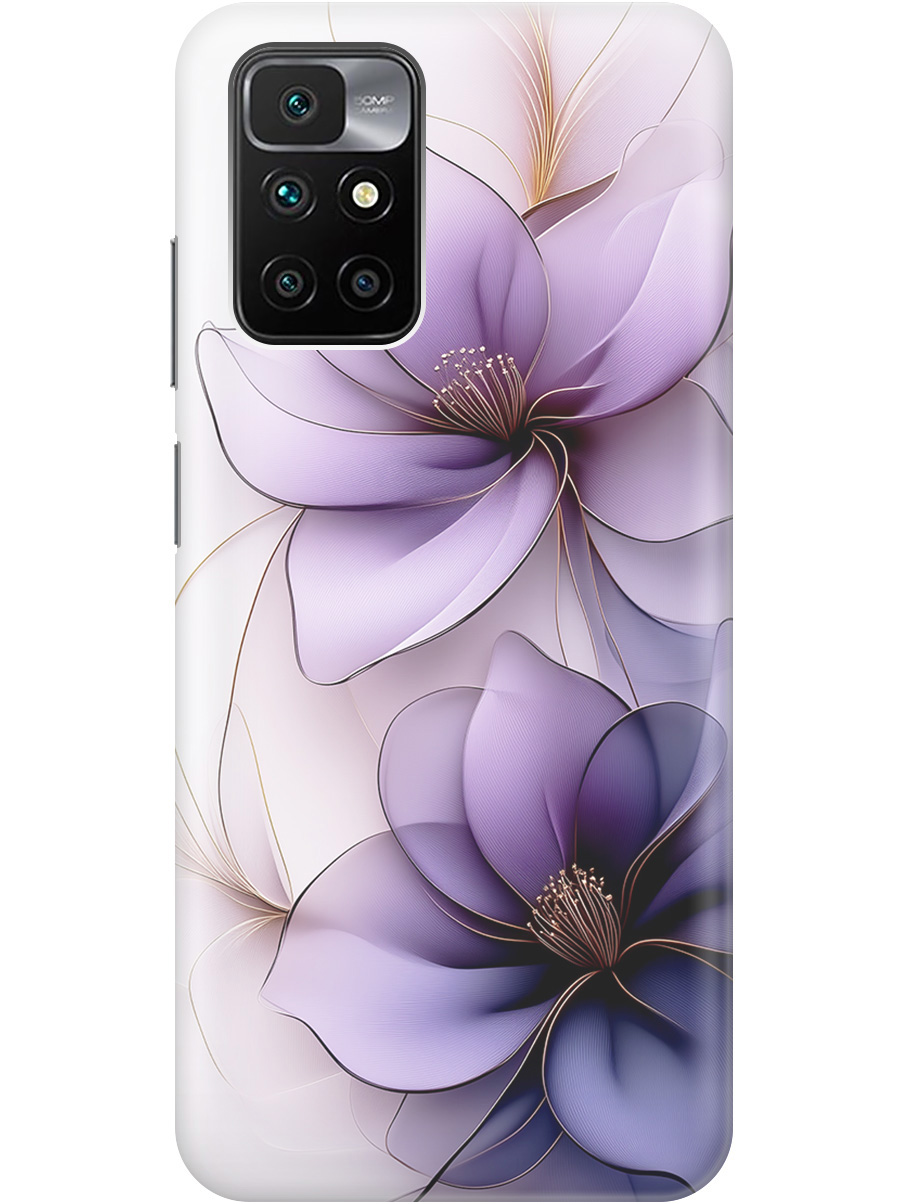 

Силиконовый чехол на Xiaomi Redmi 10 с принтом "Сиреневые цветы", Прозрачный;белый;серый;фиолетовый, 731907121