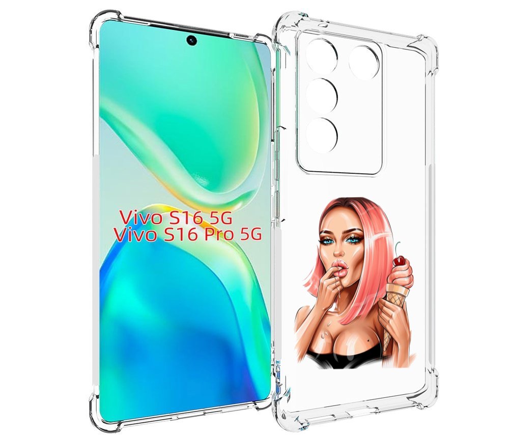 

Чехол MyPads Девушка-и-мороженое женский для Vivo S16 5G/S16 Pro 5G/V27/V27 Pro, Tocco