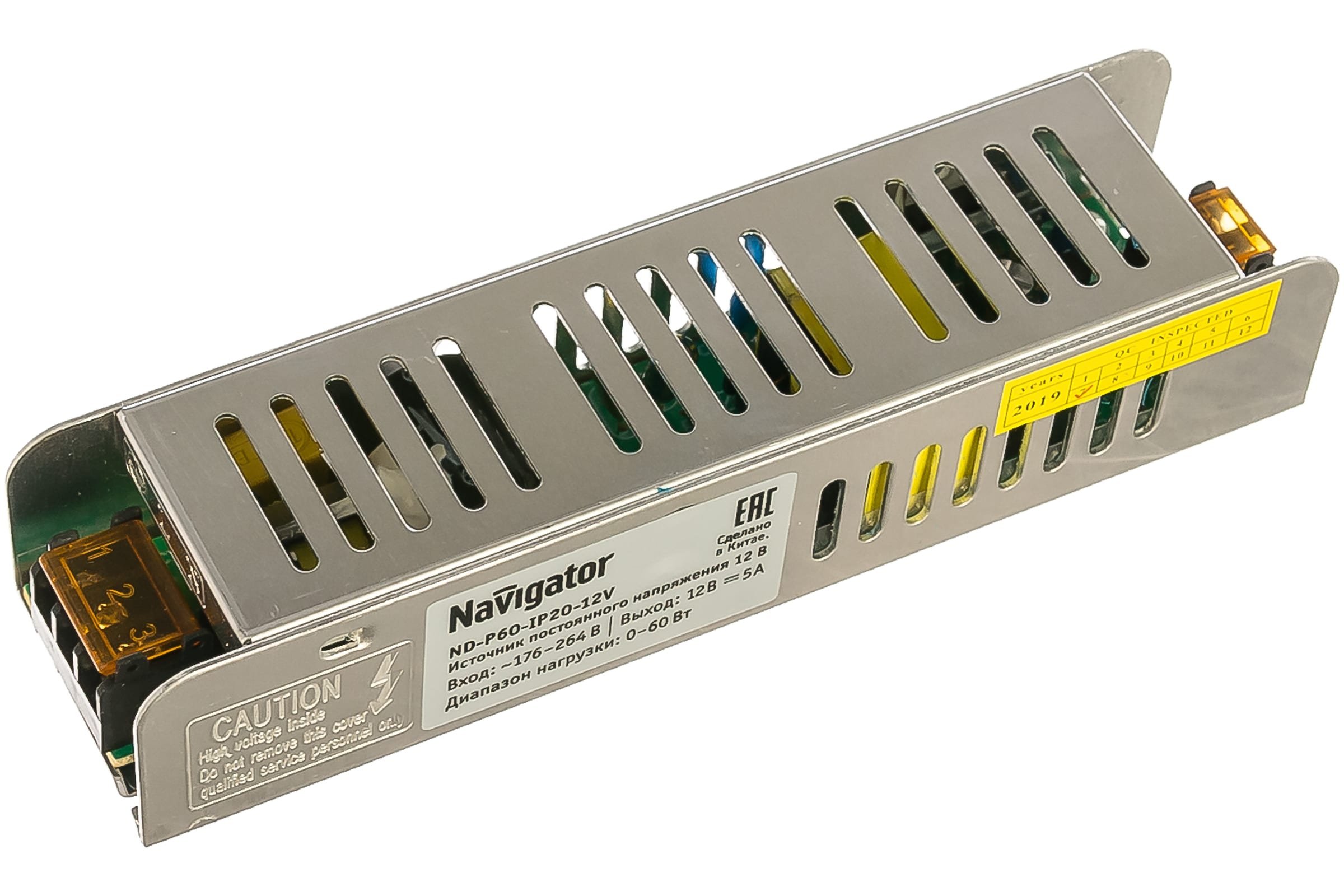 Блок питания Navigator ND-P60 12В/5А, 60Вт, IP20 для светодиодной ленты