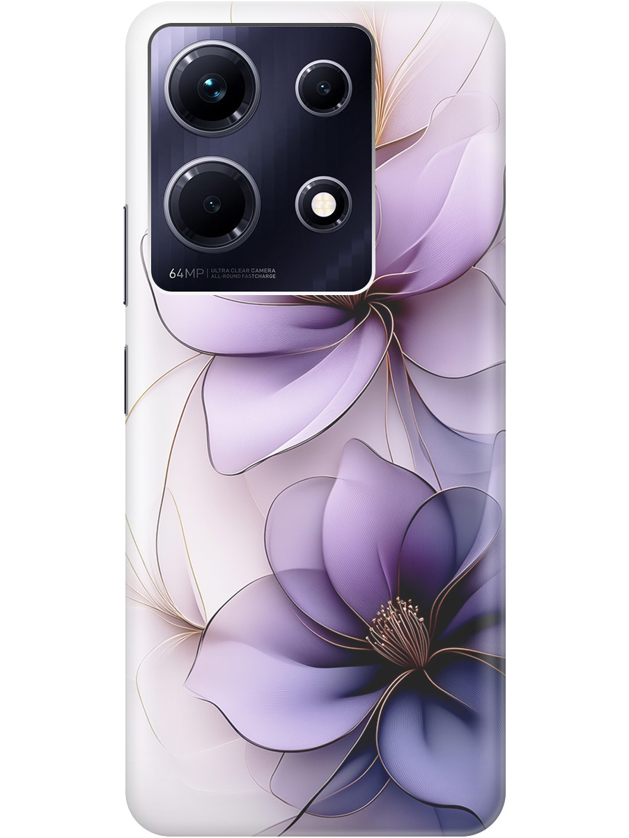 

Силиконовый чехол на Infinix Note 30 с принтом "Сиреневые цветы", Прозрачный;белый;серый;фиолетовый, 773943721