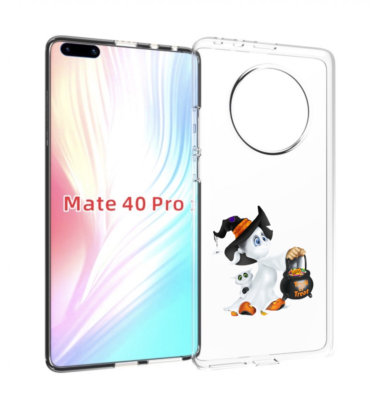 

Чехол MyPads Маленький призрак для Huawei Mate 40 Pro (NOH-NX9), Прозрачный, Tocco