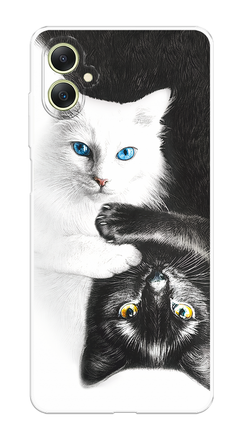 

Чехол на Samsung Galaxy A06 "Коты Инь-Янь", Черный;белый;голубой, 2110150-1