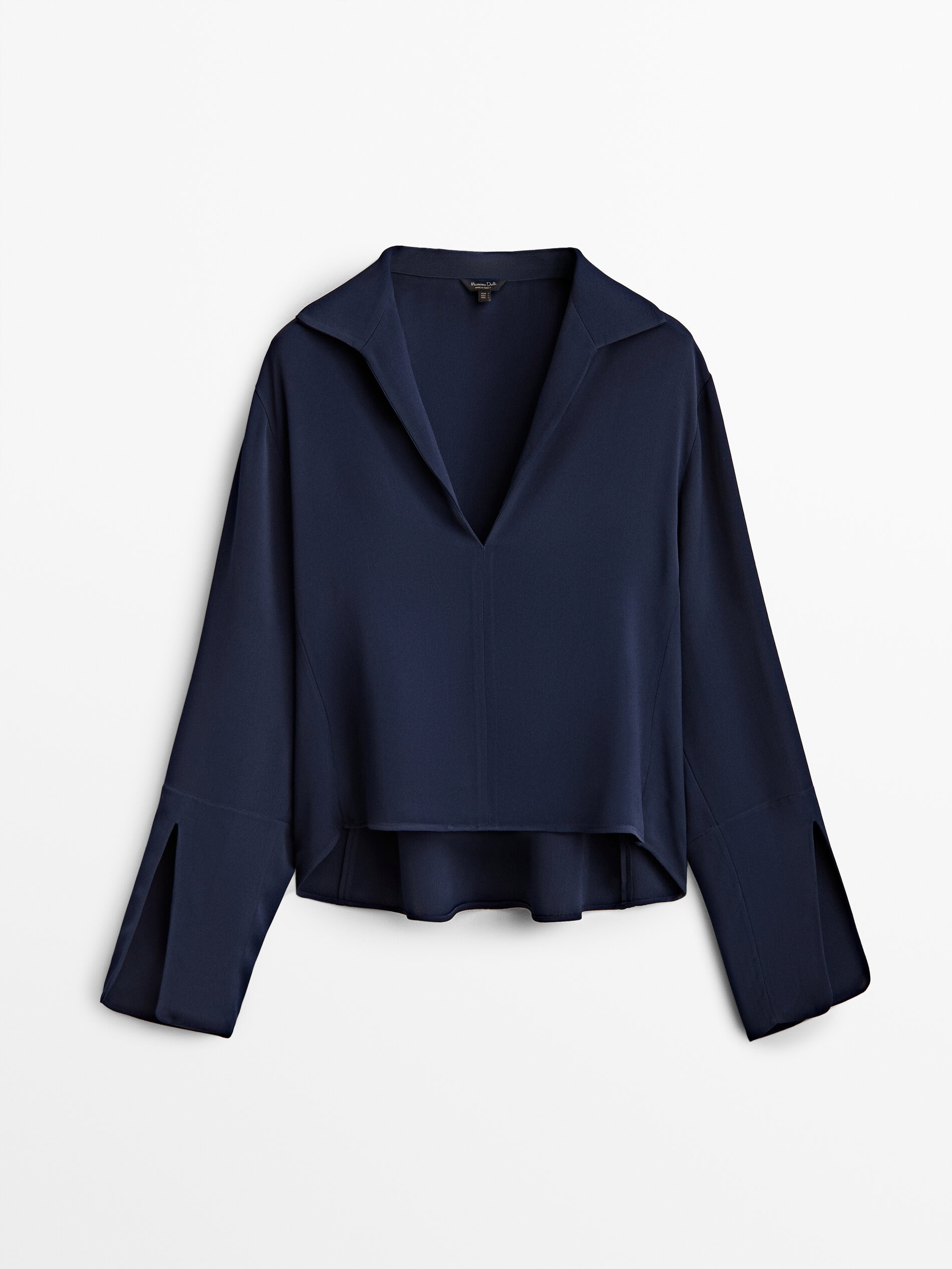 

Блуза женская Massimo Dutti 05149517420 голубая S, 05149517420