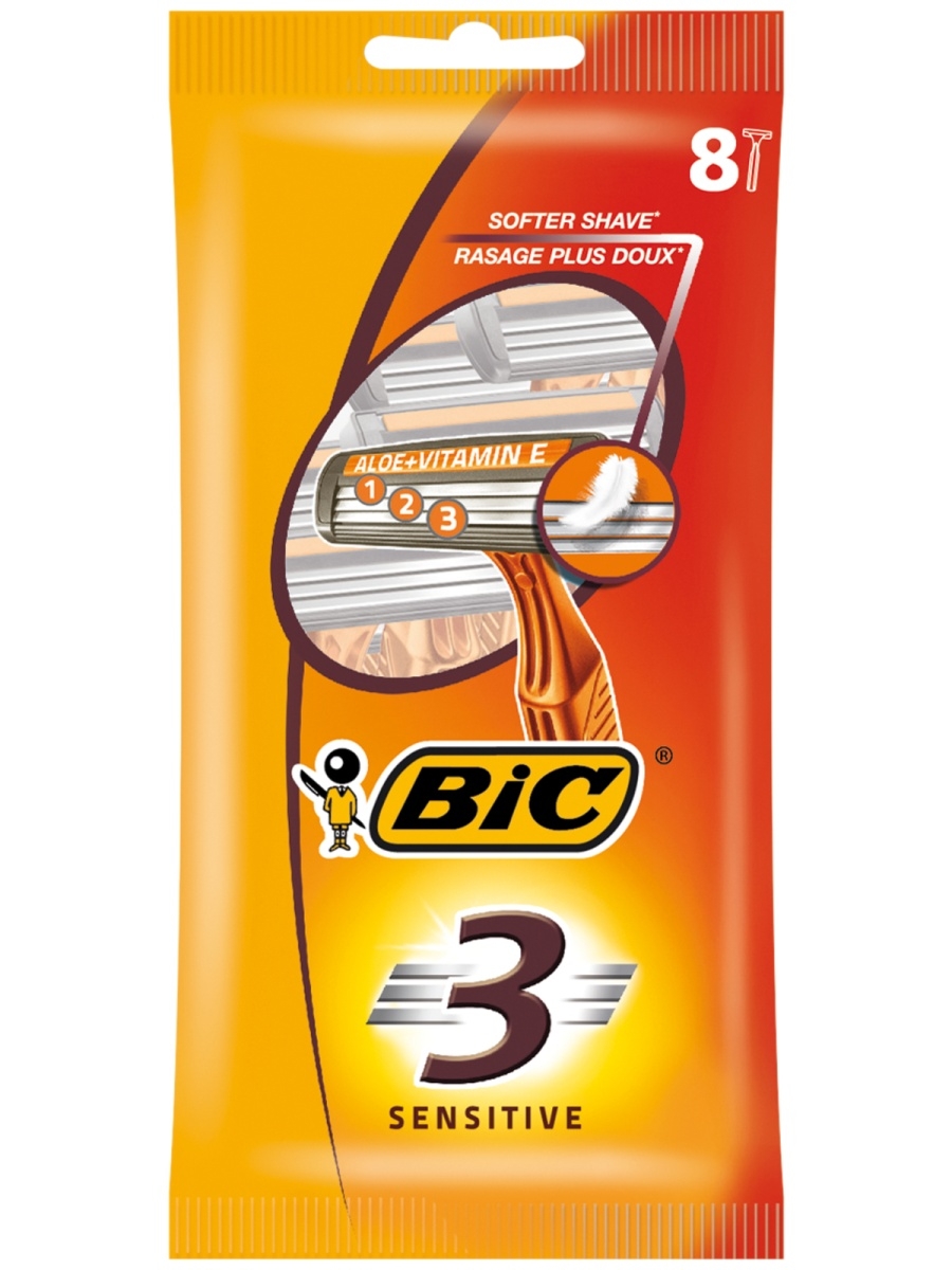 Купить Станок для бритья BIC 3 Sensitive, 8 шт