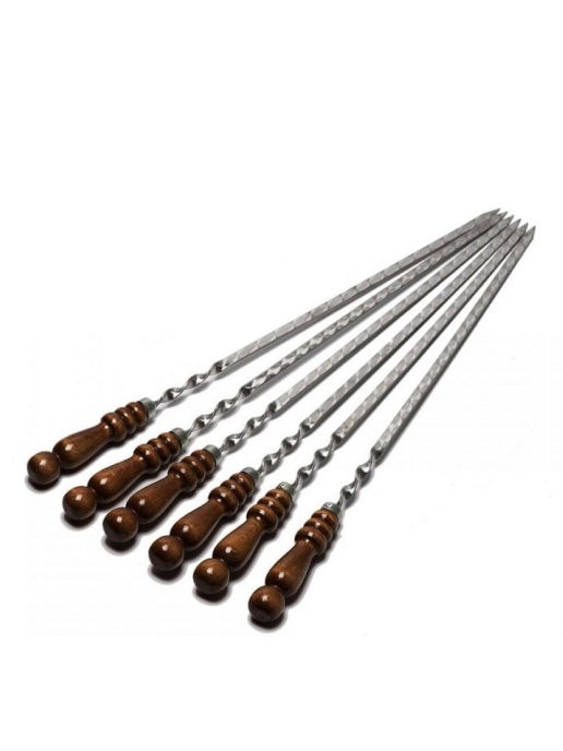 Шампуры с деревянной ручкой 550 мм (6 шампуров)