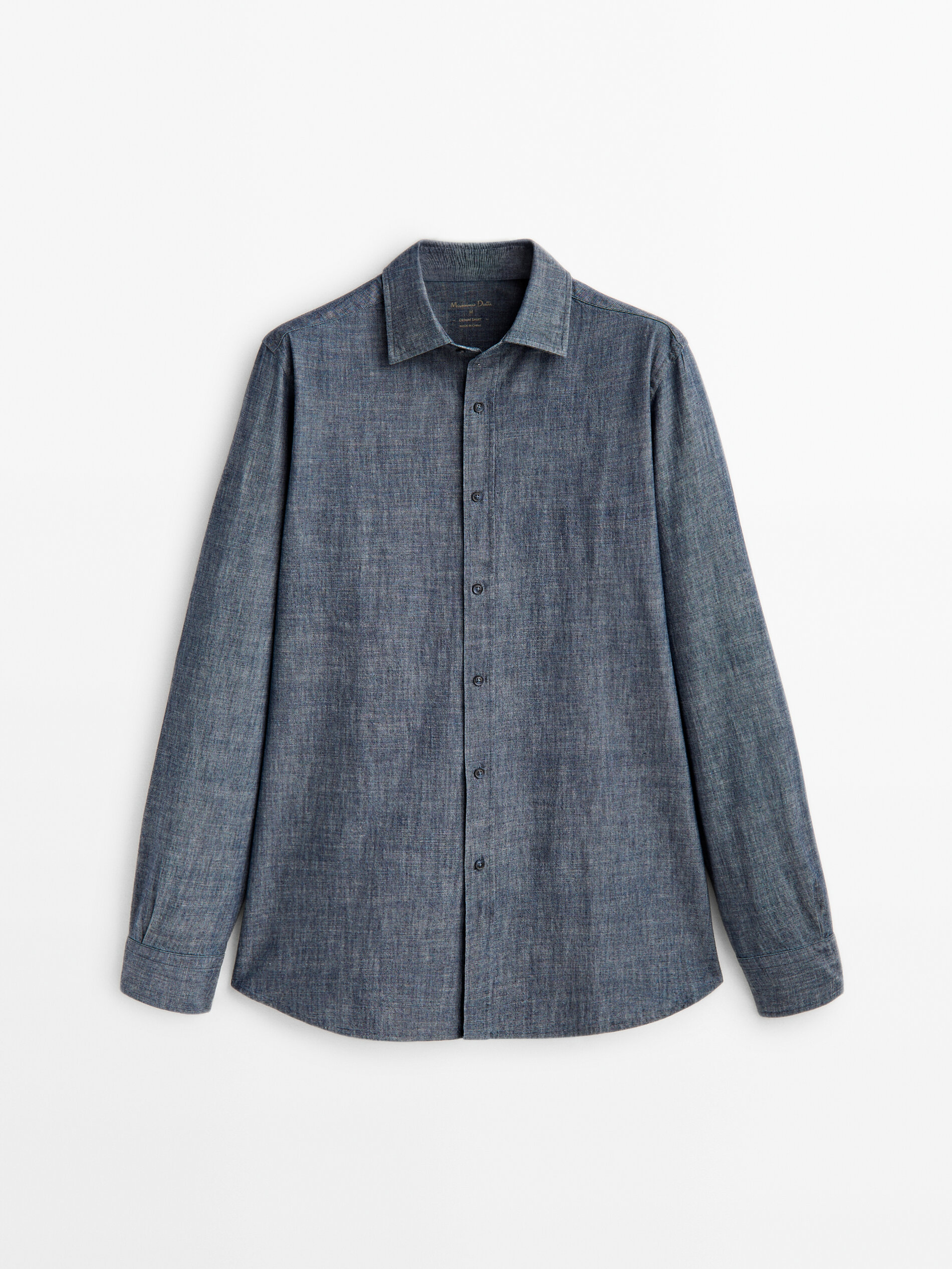 

Рубашка мужская Massimo Dutti 00111322443 синяя S, 00111322443