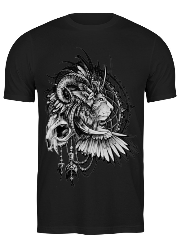 

Футболка унисекс Printio Black-white lion черная 2XL, Черный, Black-white lion
