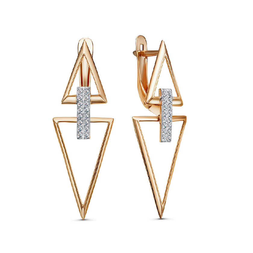 

Серьги из золота с фианитом RUSGOLDART 2445507 1 1 1, 2445507 1 1 1