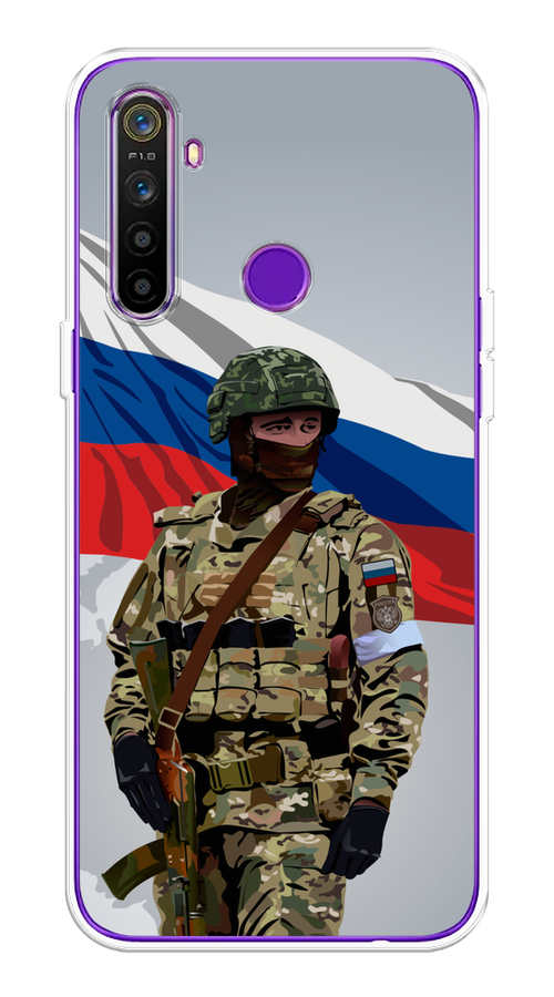 

Чехол Awog на Realme 5 "Солдат с флагом", Белый;синий;красный;зеленый, 251550-1
