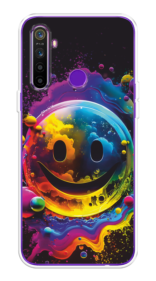 

Чехол Awog на Realme 5 "Кислотный смайл", Фиолетовый;желтый;синий, 251550-1