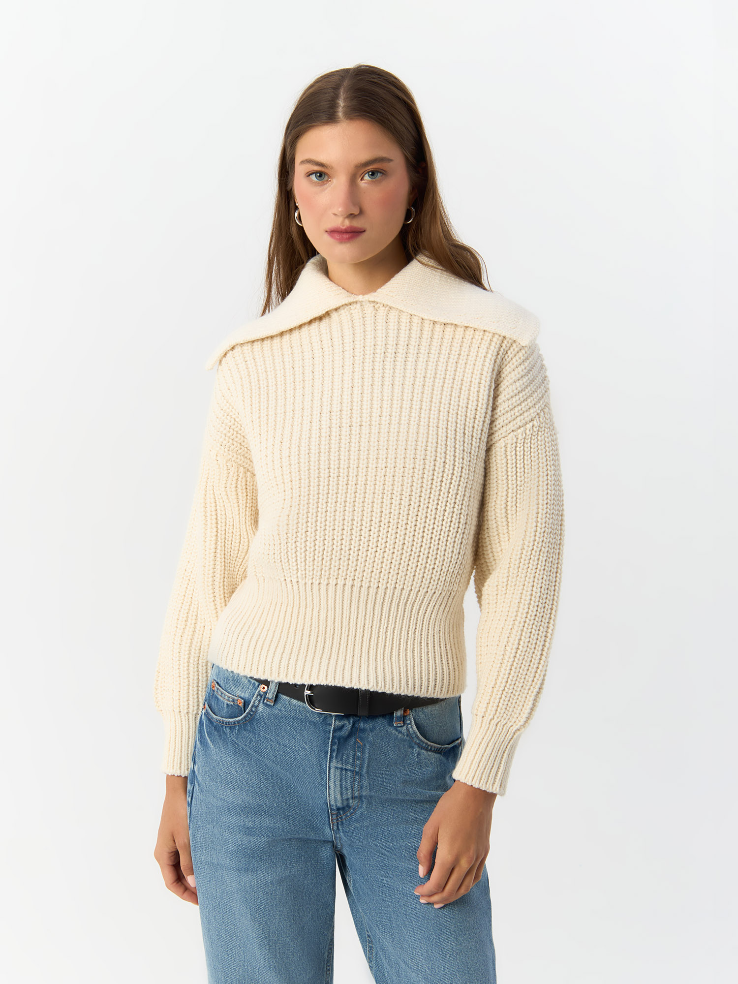

Джемпер женский H&M 924751001 бежевый XS, Белый, 924751001