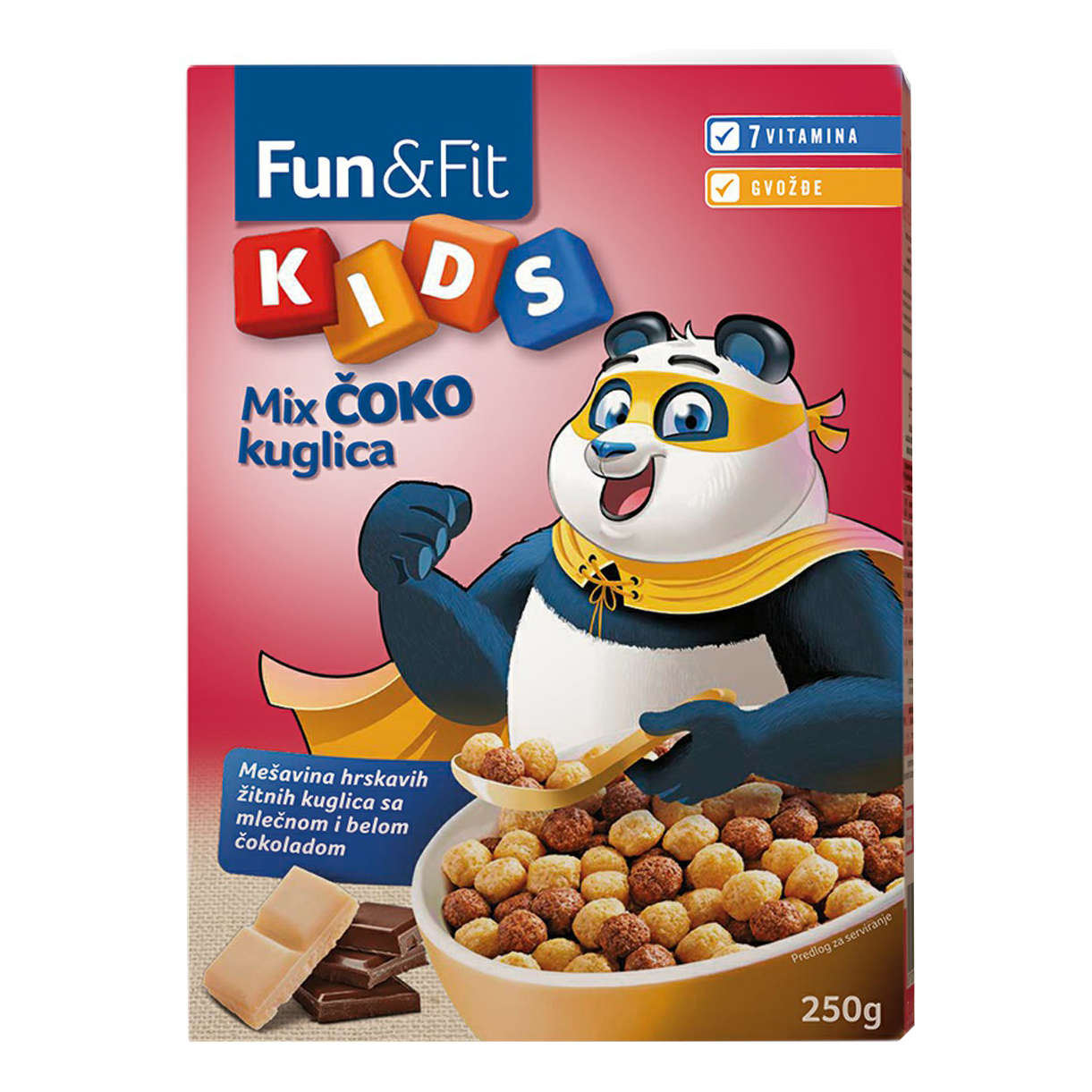 

Готовый завтрак Fun & Fit смесь шоколадных шариков 250 г