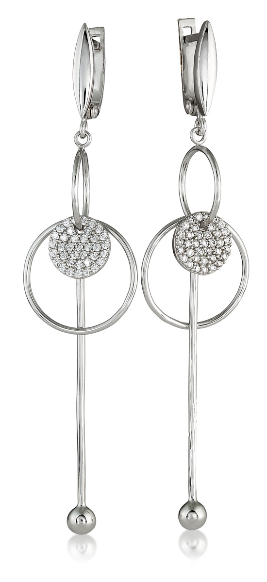 

Серьги из серебра с фианитом Jeda 3373.1, 3373.1