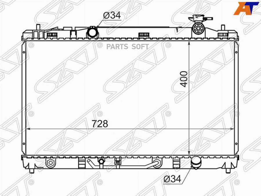

Радиатор Toyota Camry 2az-Fe 2.4 06-/Venza 1ar-Fe 08- Sat арт. SG-TY0003-ACV40-R