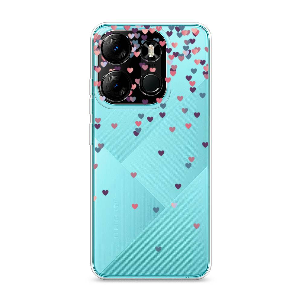 

Чехол на Tecno Pop 7 Pro "Посыпка сердечки", Розовый;фиолетовый, 303450-3