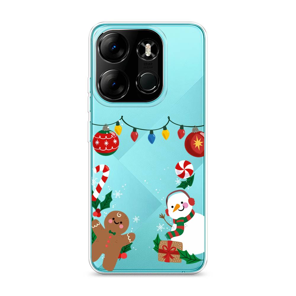 

Чехол на Tecno Pop 7 Pro "Новогоднее настроение", Коричневый;красный;зеленый, 303450-5