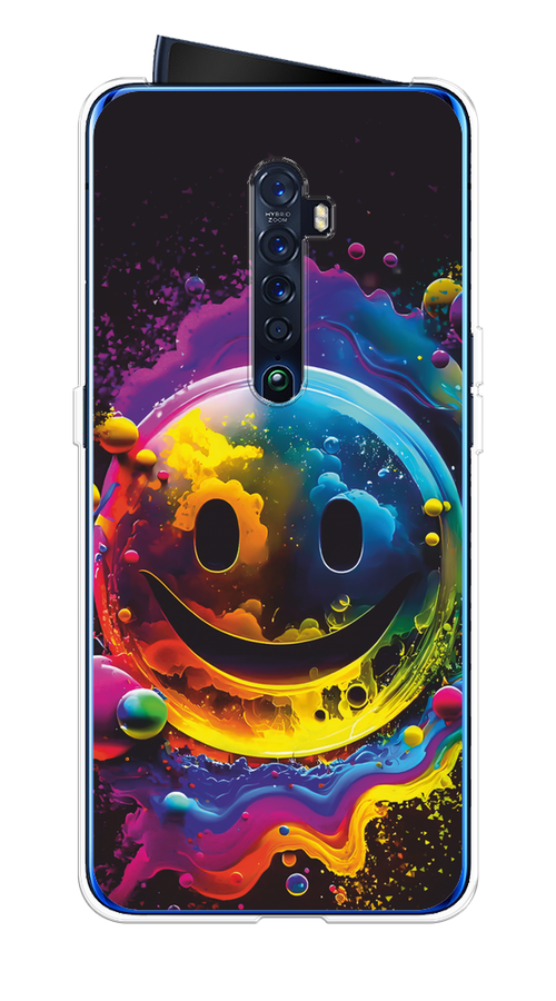 

Чехол Awog на Oppo Reno 2 "Кислотный смайл", Фиолетовый;желтый;синий, 253550-1
