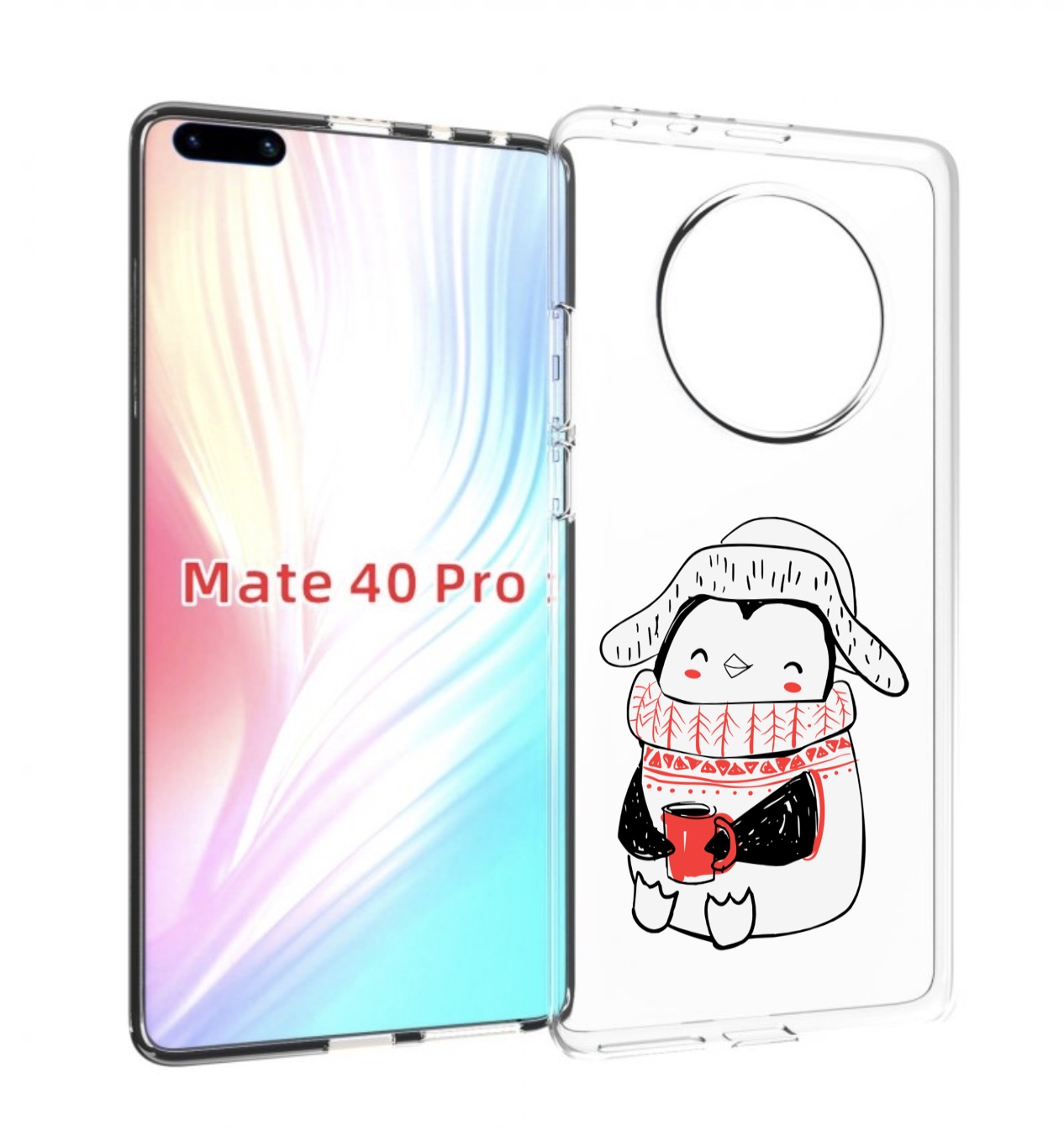 Чехол MyPads Милый пингвин для Huawei Mate 40 Pro (NOH-NX9)