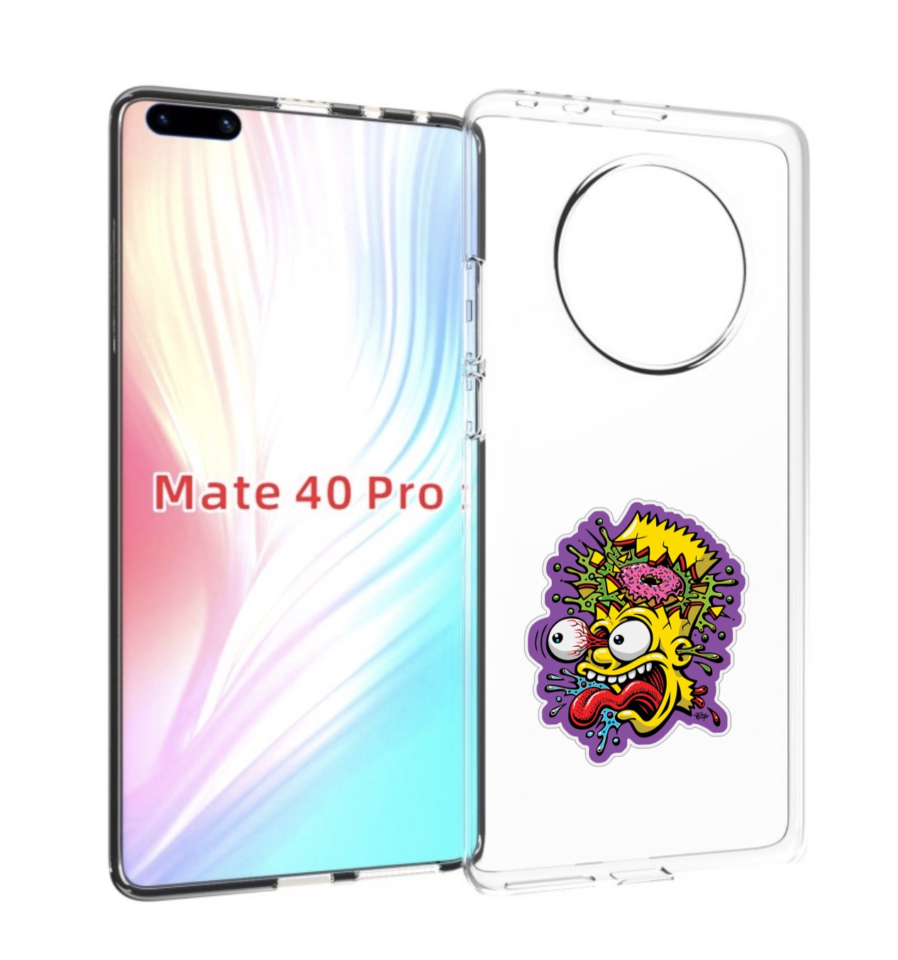 

Чехол MyPads Барт-Симпсон для Huawei Mate 40 Pro (NOH-NX9), Прозрачный, Tocco