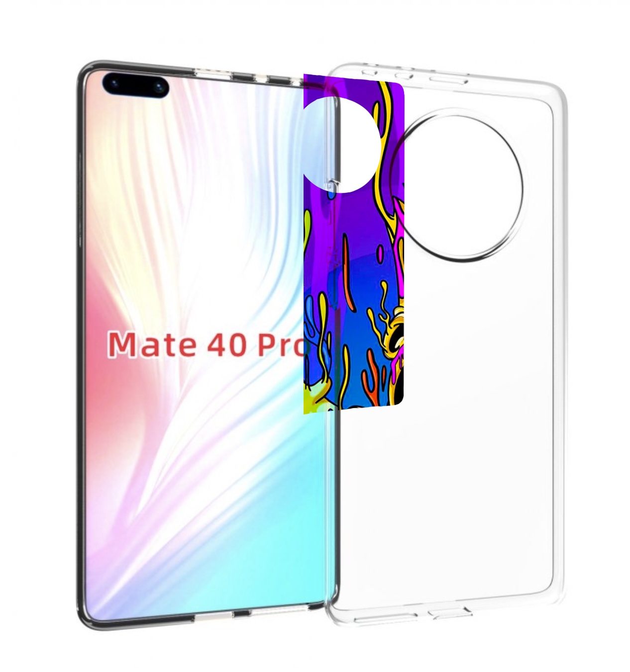 

Чехол MyPads Барт-арт-стрит для Huawei Mate 40 Pro (NOH-NX9), Прозрачный, Tocco