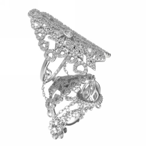 Кольцо из серебра с фианитом р. 16,5 JV R25193-R_001_WG