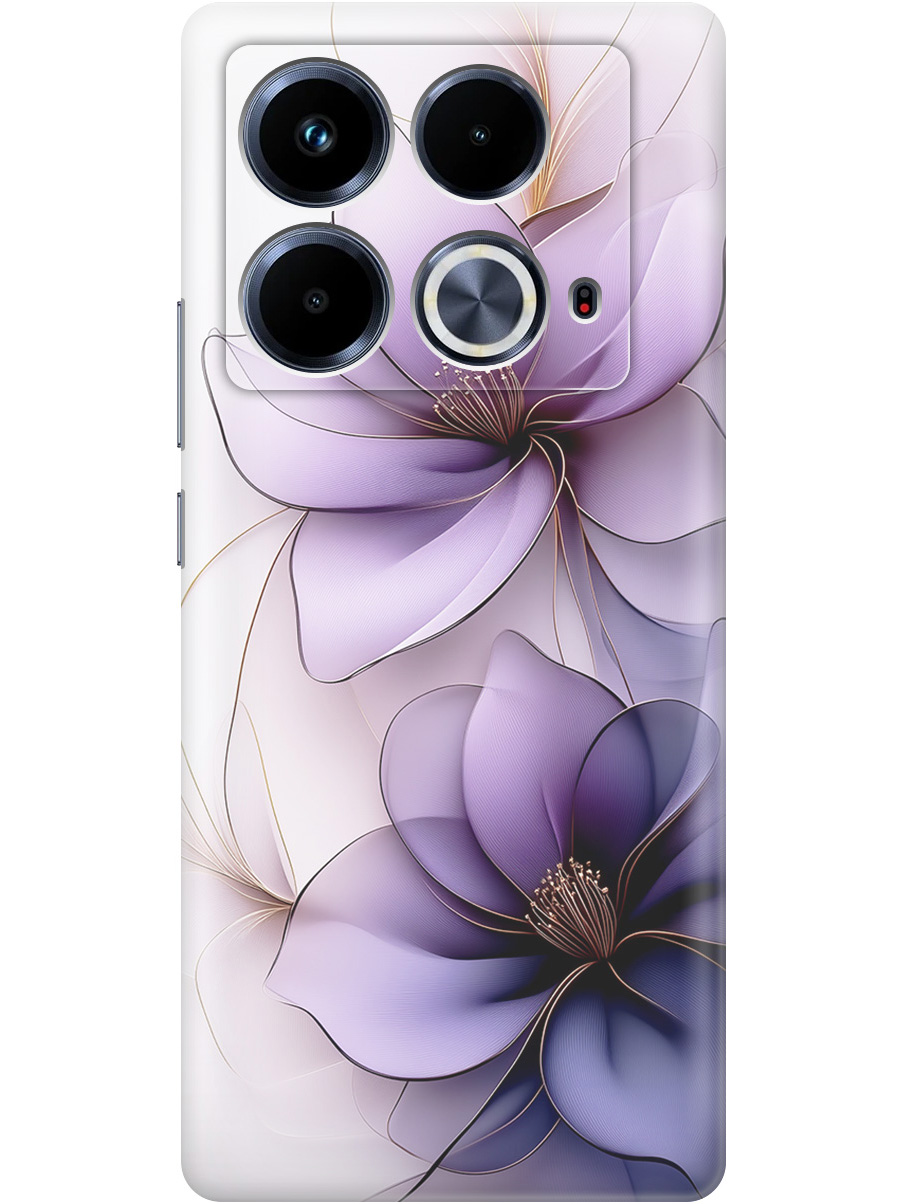 

Силиконовый чехол на Infinix Note 40 с принтом "Сиреневые цветы", Прозрачный;белый;серый;фиолетовый, 782626421