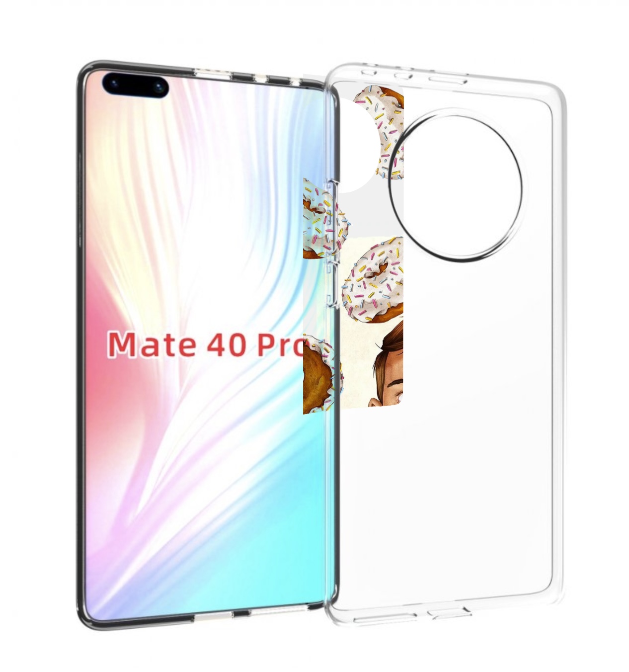 

Чехол MyPads Бешенные-пончики для Huawei Mate 40 Pro (NOH-NX9), Прозрачный, Tocco