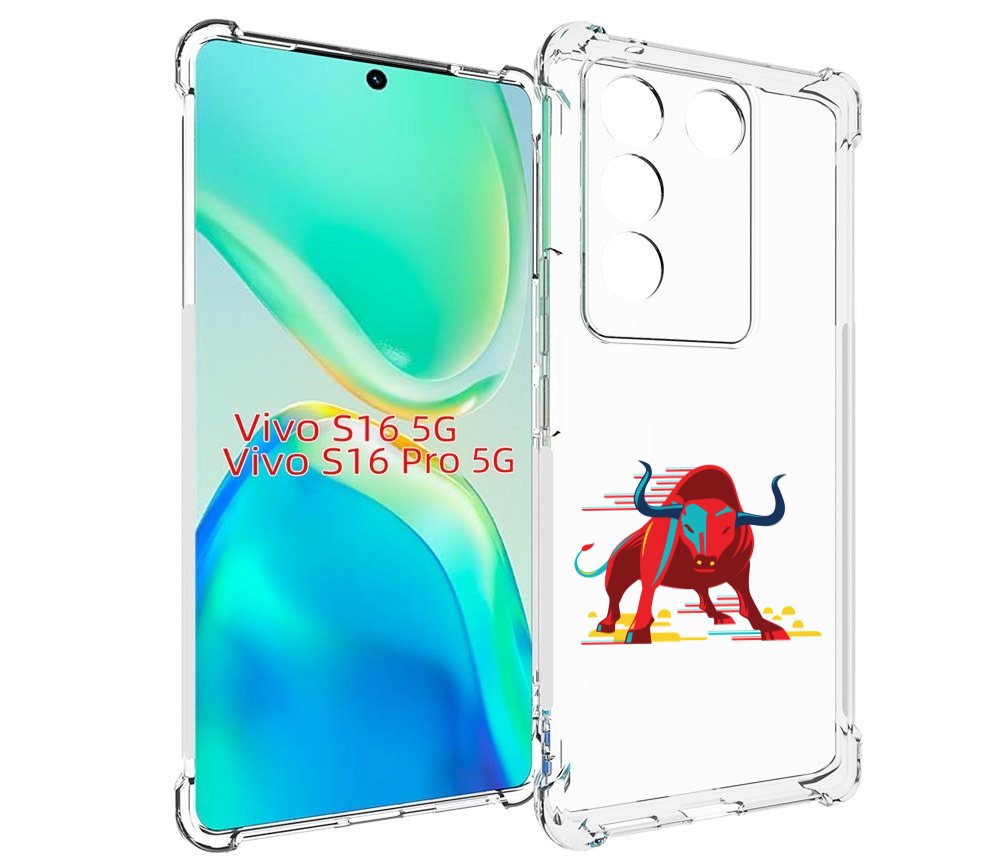 

Чехол MyPads Красный-бык для Vivo S16 5G/S16 Pro 5G/V27/V27 Pro, Tocco