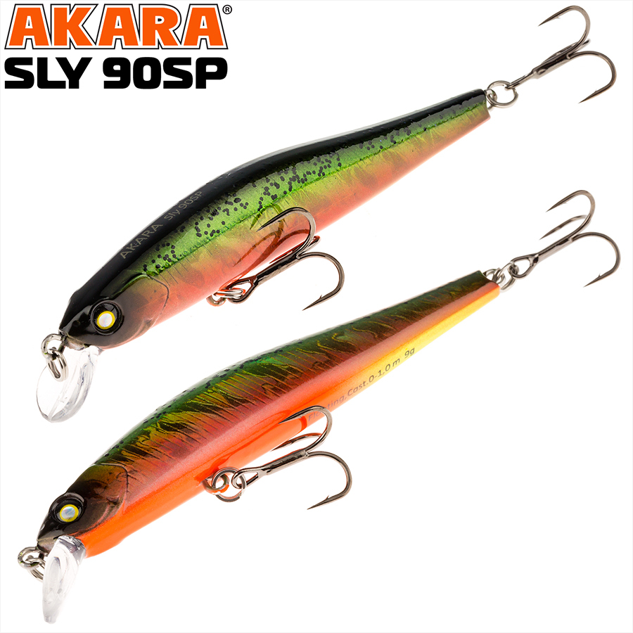 

Воблер Akara Sly 90SP 9 гр 1/3 oz 3,5 in A208, Разноцветный, Sly