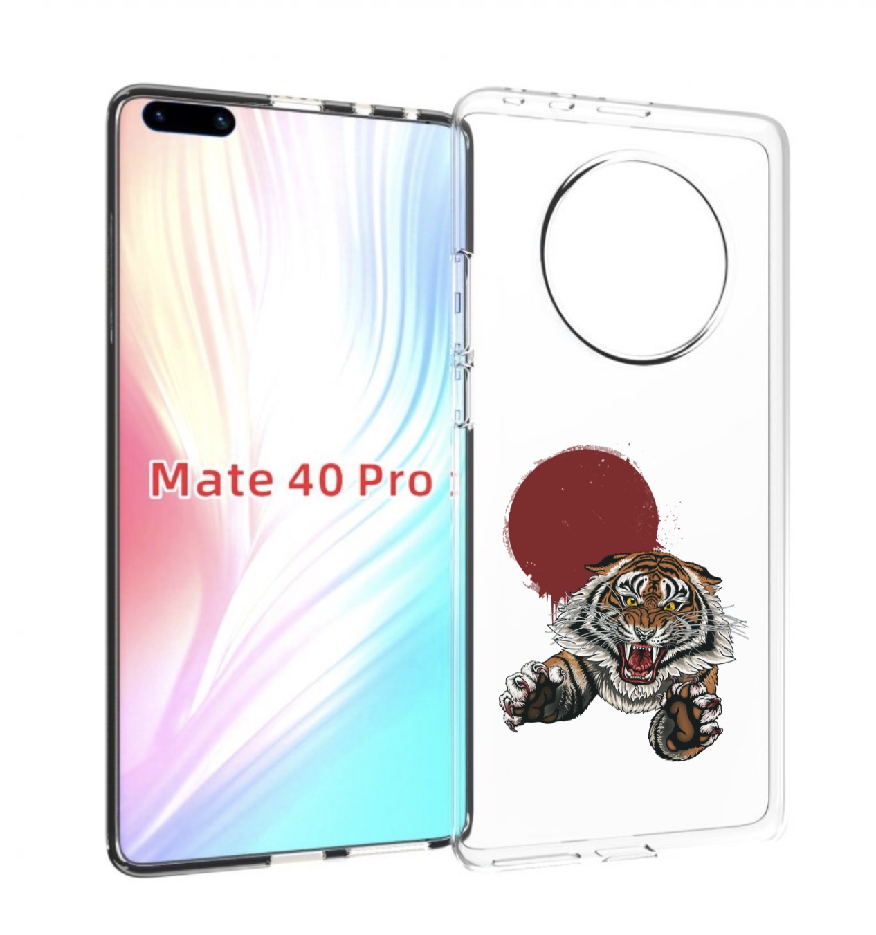 

Чехол MyPads Бросок тигра для Huawei Mate 40 Pro (NOH-NX9), Прозрачный, Tocco