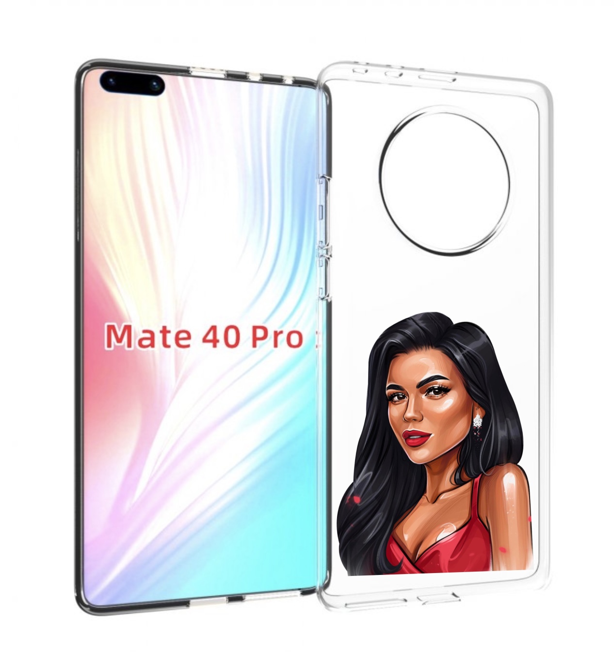 

Чехол MyPads Брюнетка-в-красном-платье для Huawei Mate 40 Pro (NOH-NX9), Прозрачный, Tocco