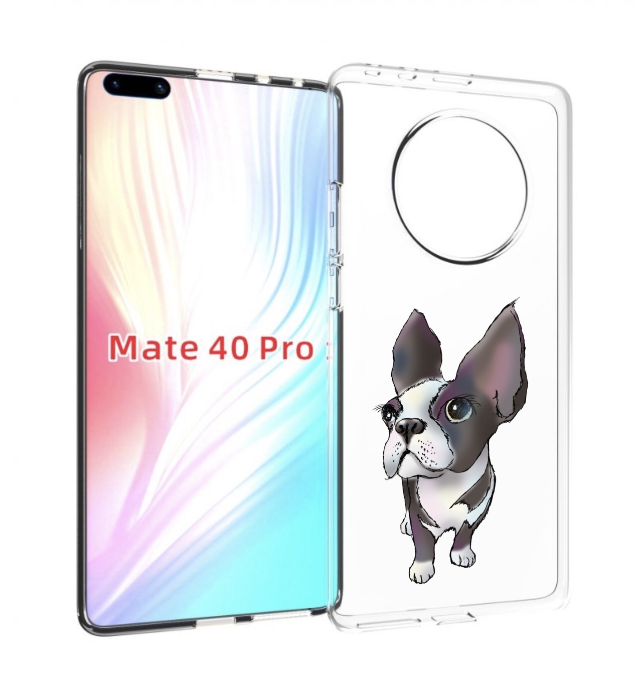 

Чехол MyPads Бульдожка для Huawei Mate 40 Pro (NOH-NX9), Прозрачный, Tocco