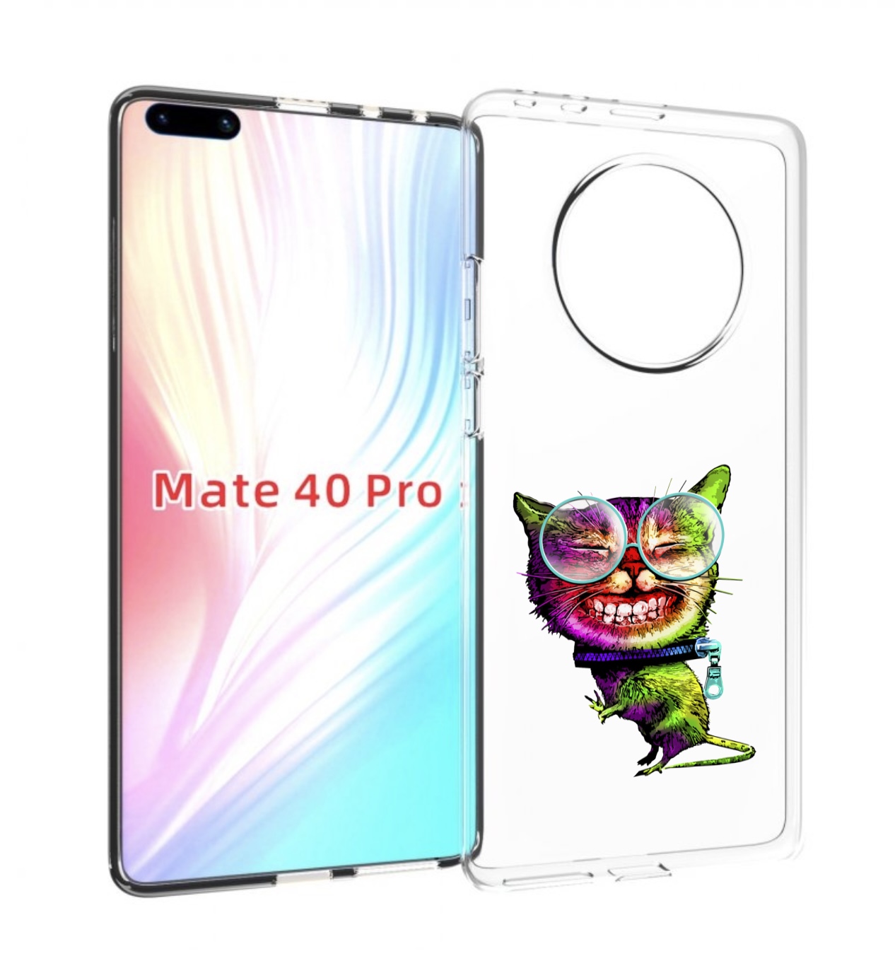 

Чехол MyPads Веселый кот для Huawei Mate 40 Pro (NOH-NX9), Прозрачный, Tocco