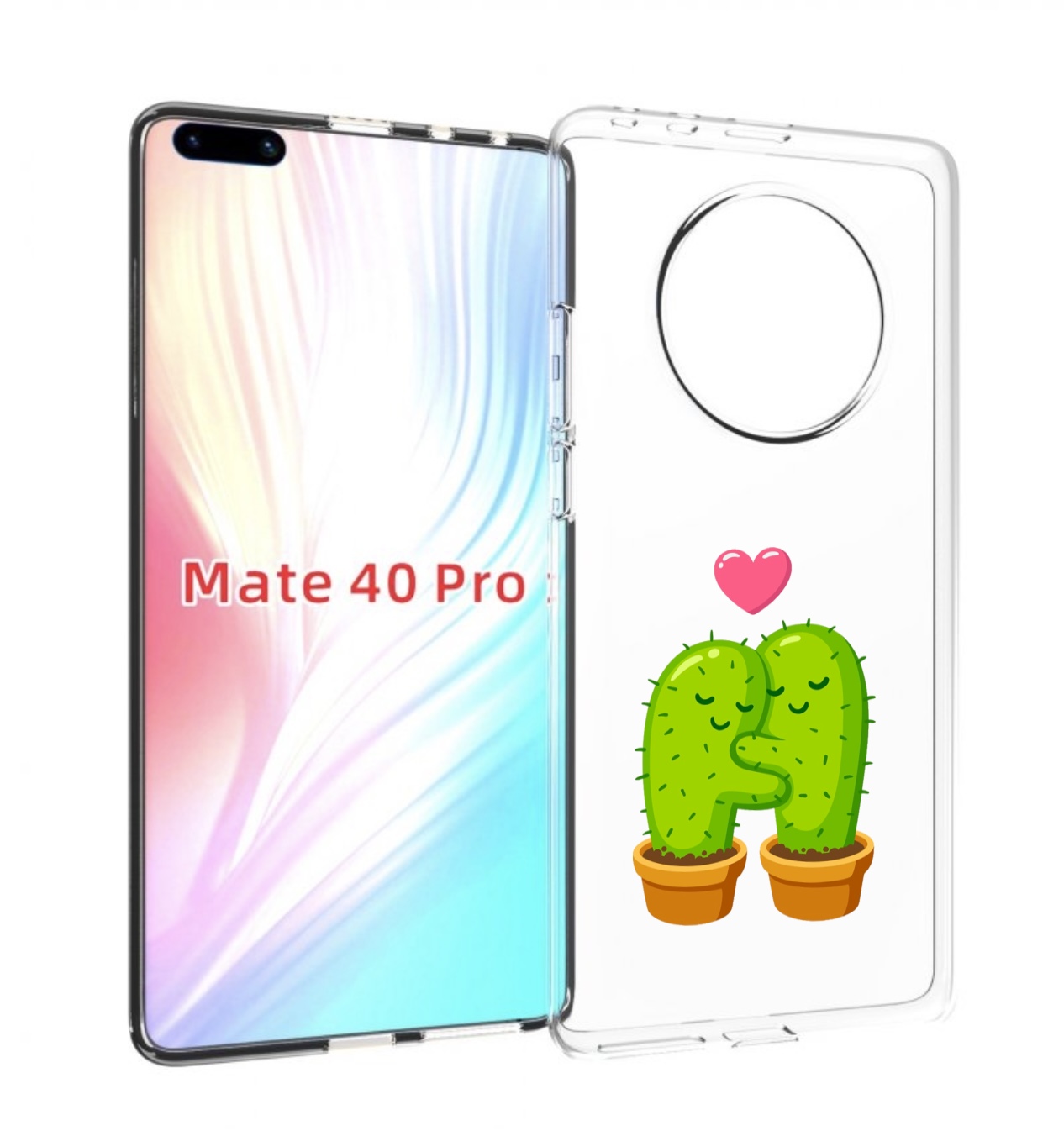 Чехол MyPads Влюбленные-кактусы для Huawei Mate 40 Pro (NOH-NX9)