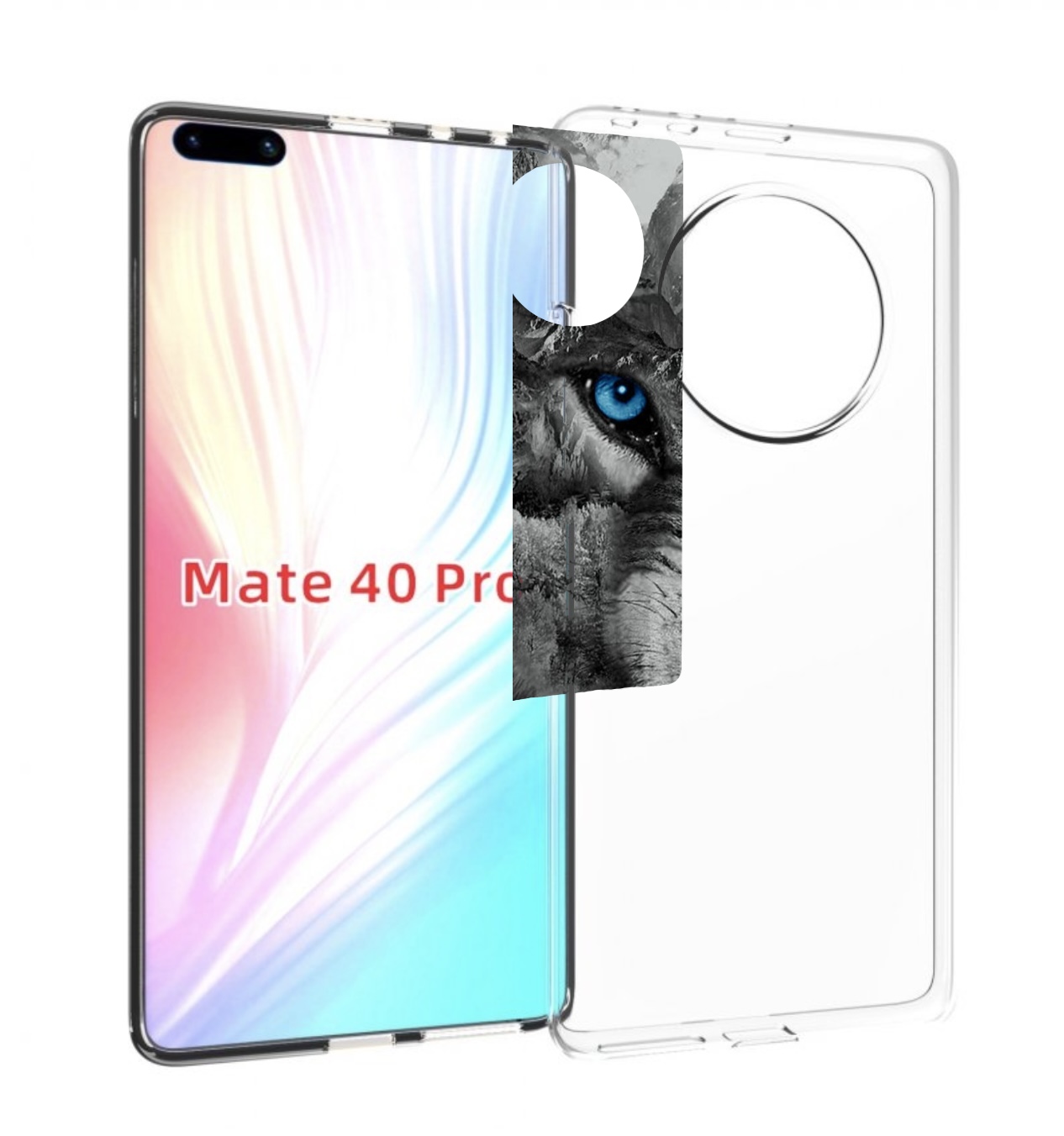 

Чехол MyPads Волк-частица мужской для Huawei Mate 40 Pro (NOH-NX9), Прозрачный, Tocco