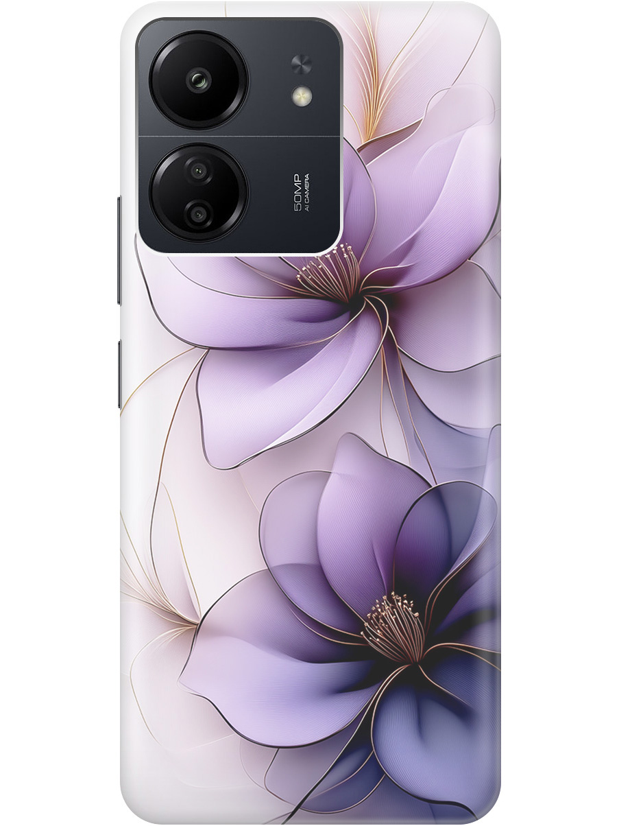 

Силиконовый чехол на Xiaomi Redmi 13C / Poco C65 с принтом "Сиреневые цветы", Прозрачный;белый;серый;фиолетовый, 777767721