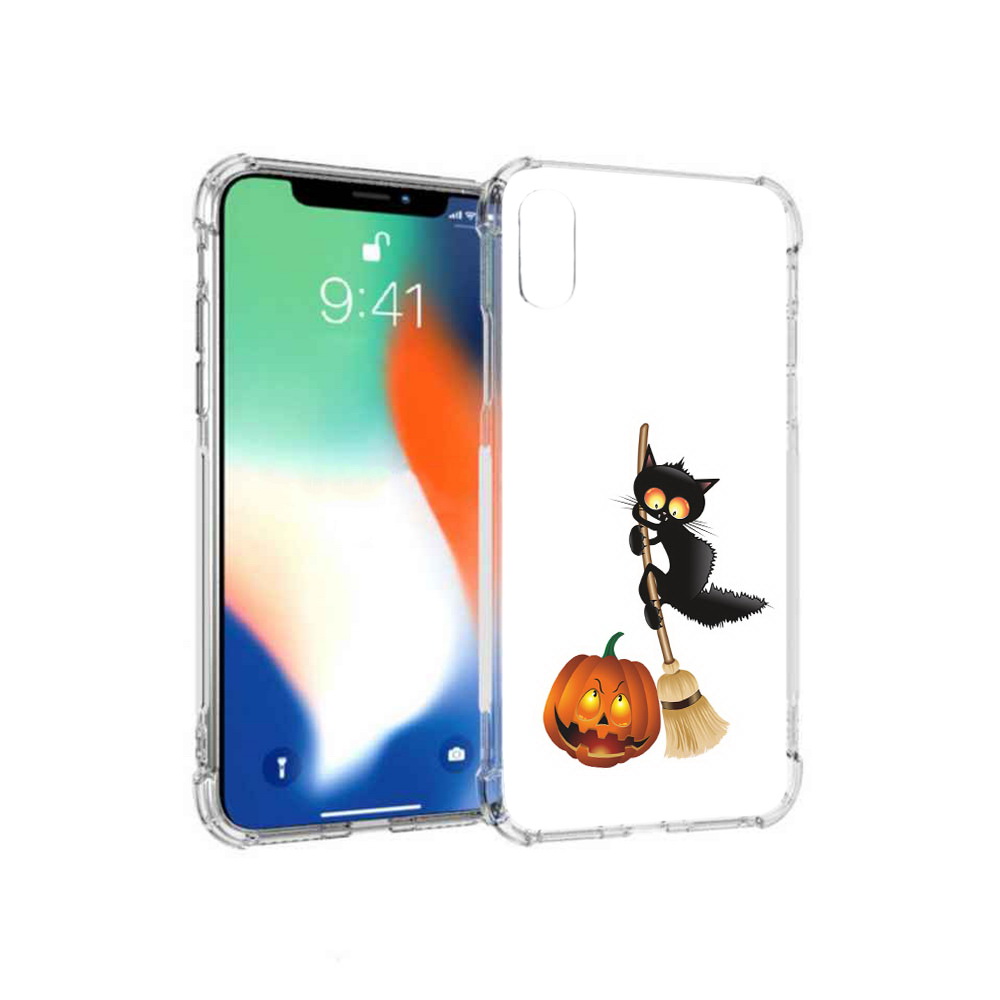 

Чехол MyPads Tocco для Apple iPhone XS Max хэлуинский котик (PT117540.614.667), Прозрачный, Tocco