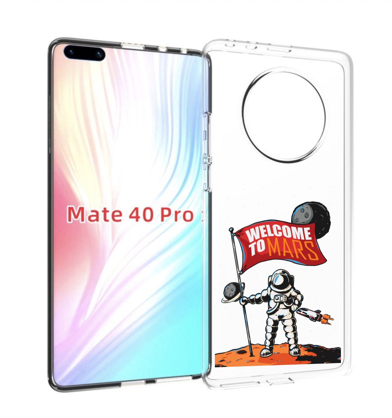 

Чехол MyPads Вэлком-Марс для Huawei Mate 40 Pro (NOH-NX9), Прозрачный, Tocco