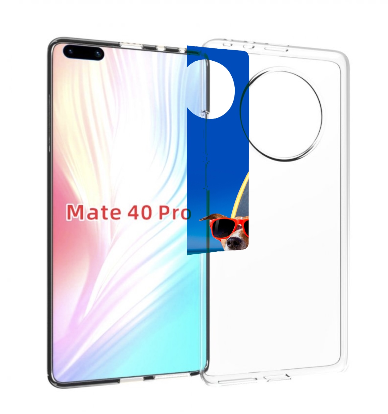 

Чехол MyPads Гавайская-собака для Huawei Mate 40 Pro (NOH-NX9), Прозрачный, Tocco