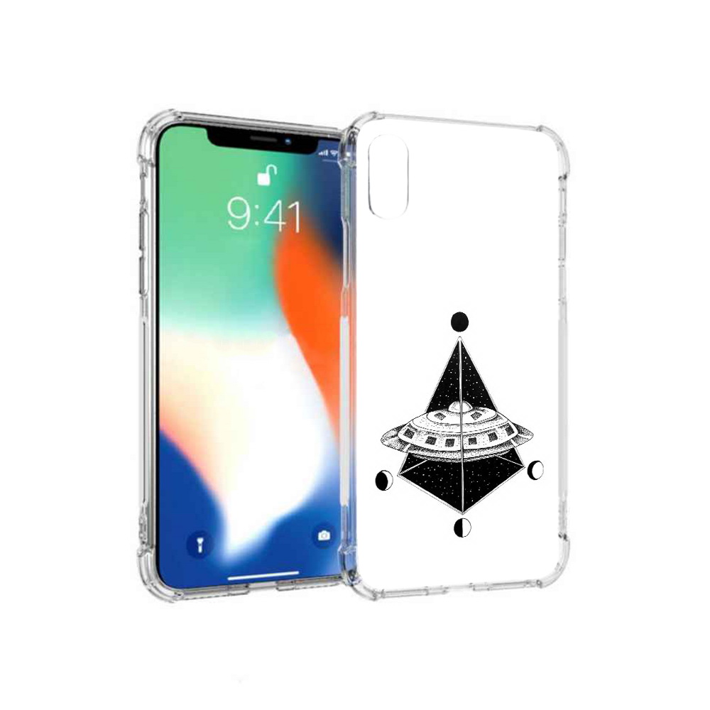 

Чехол MyPads Tocco для Apple iPhone XS Max черно белая летающая тарелка (PT117540.614.679), Прозрачный, Tocco